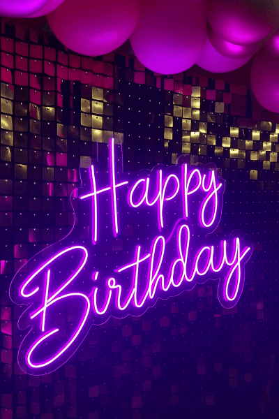 Happy Birthday Neon Tabela